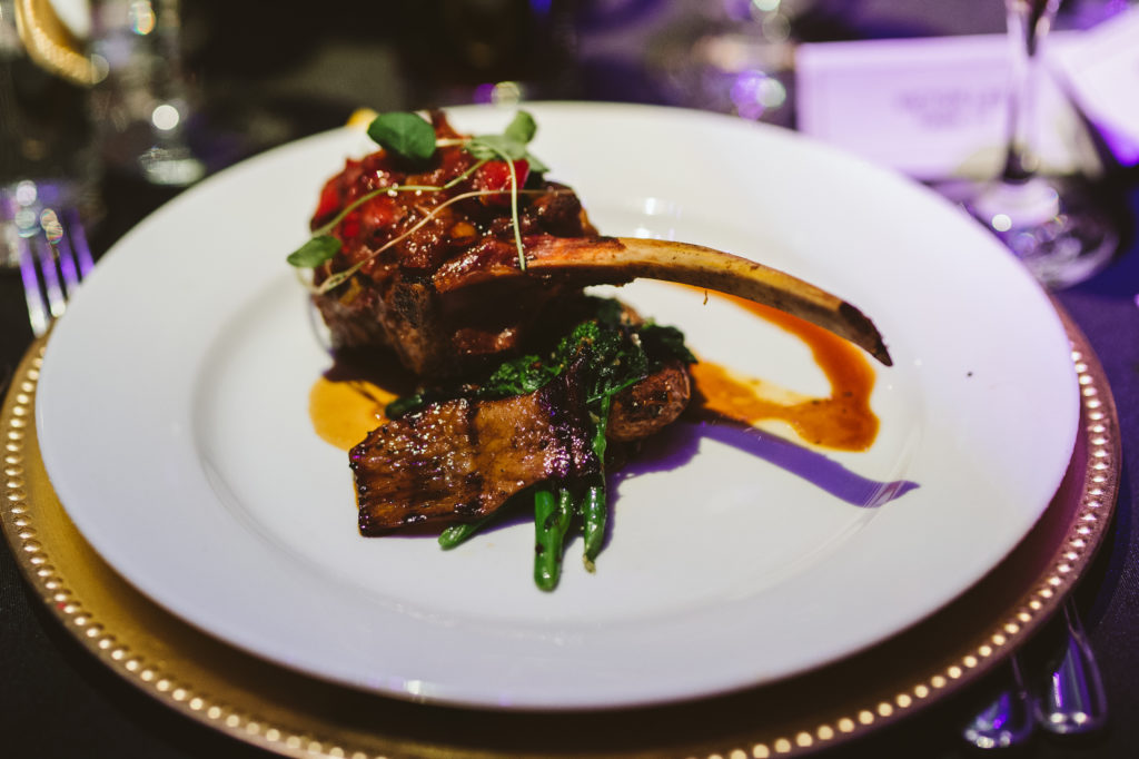 A lamb dish served at an event catered by Ristorante Beatrice.